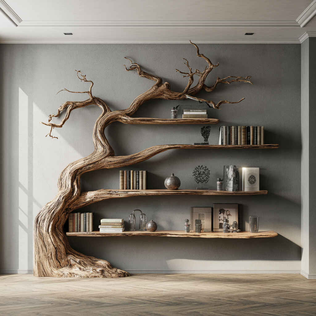 Arboris Drift Natural Wood Tree Bookshelf - Timberustic Tree Bookshelf