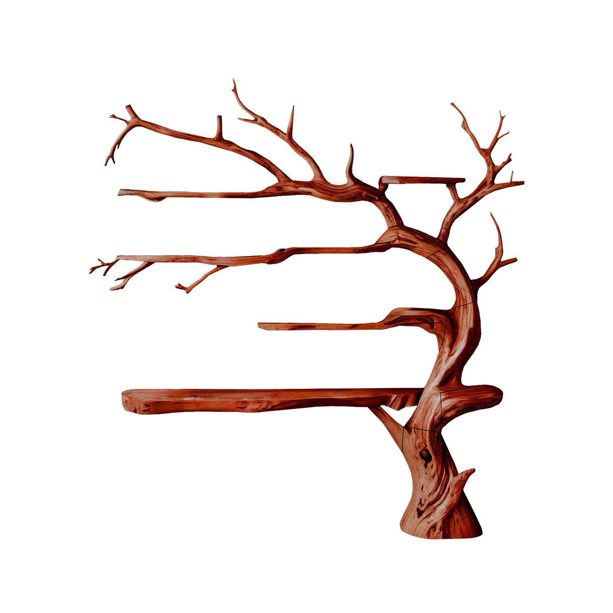 Arboris Eve Handcrafted Wood Tree Bookshelf Mahogany - Timberustic Tree Bookshelf
