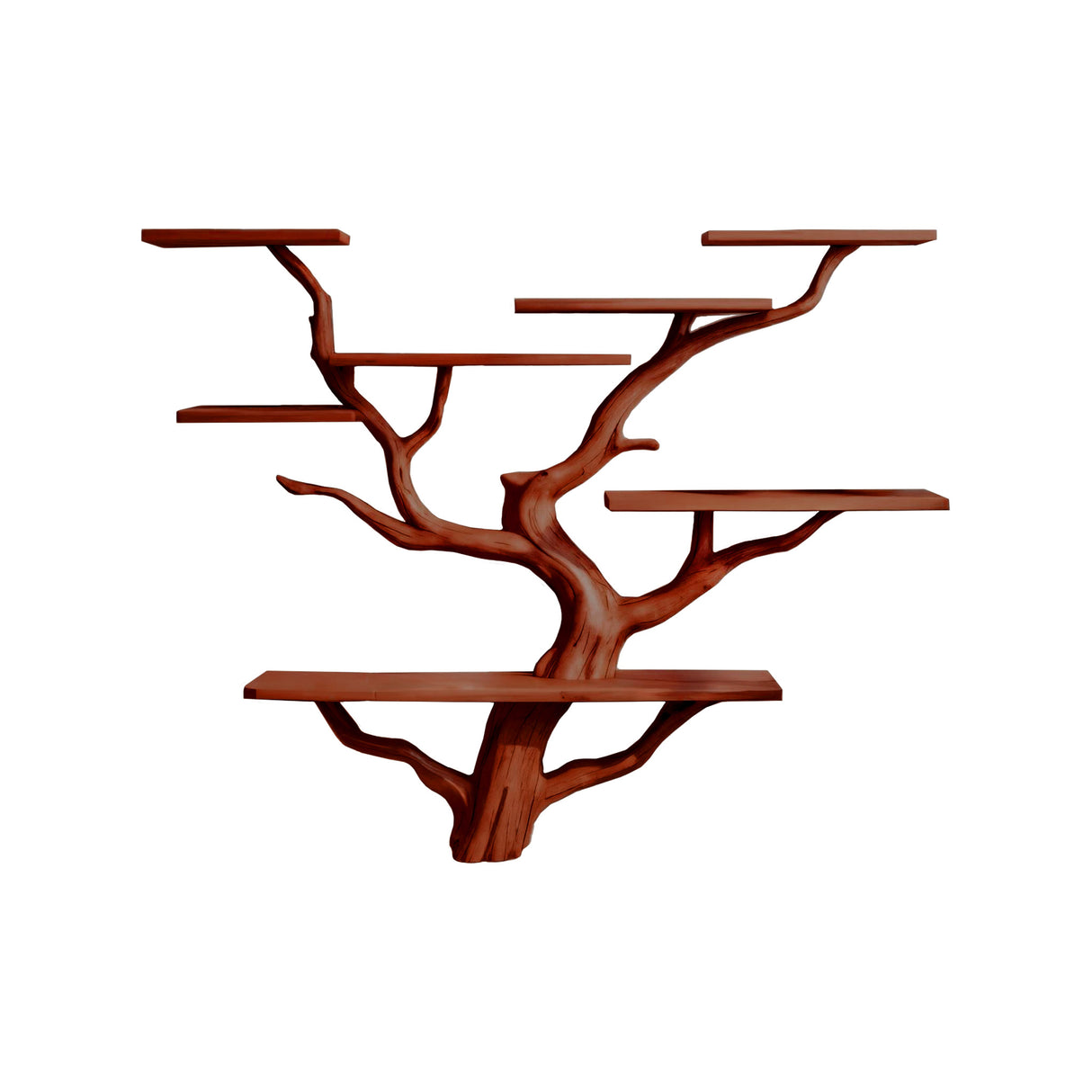 Arboris Flow-Branch Sculptural Tree Bookshelf Mahogany - Timberustic Tree Bookshelf