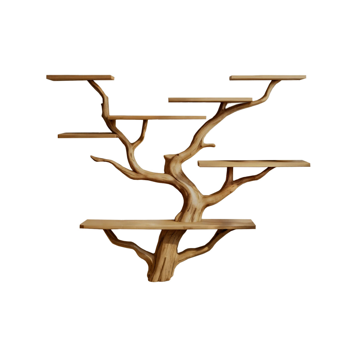 Arboris Flow-Branch Sculptural Tree Bookshelf Natural Oak - Timberustic Tree Bookshelf