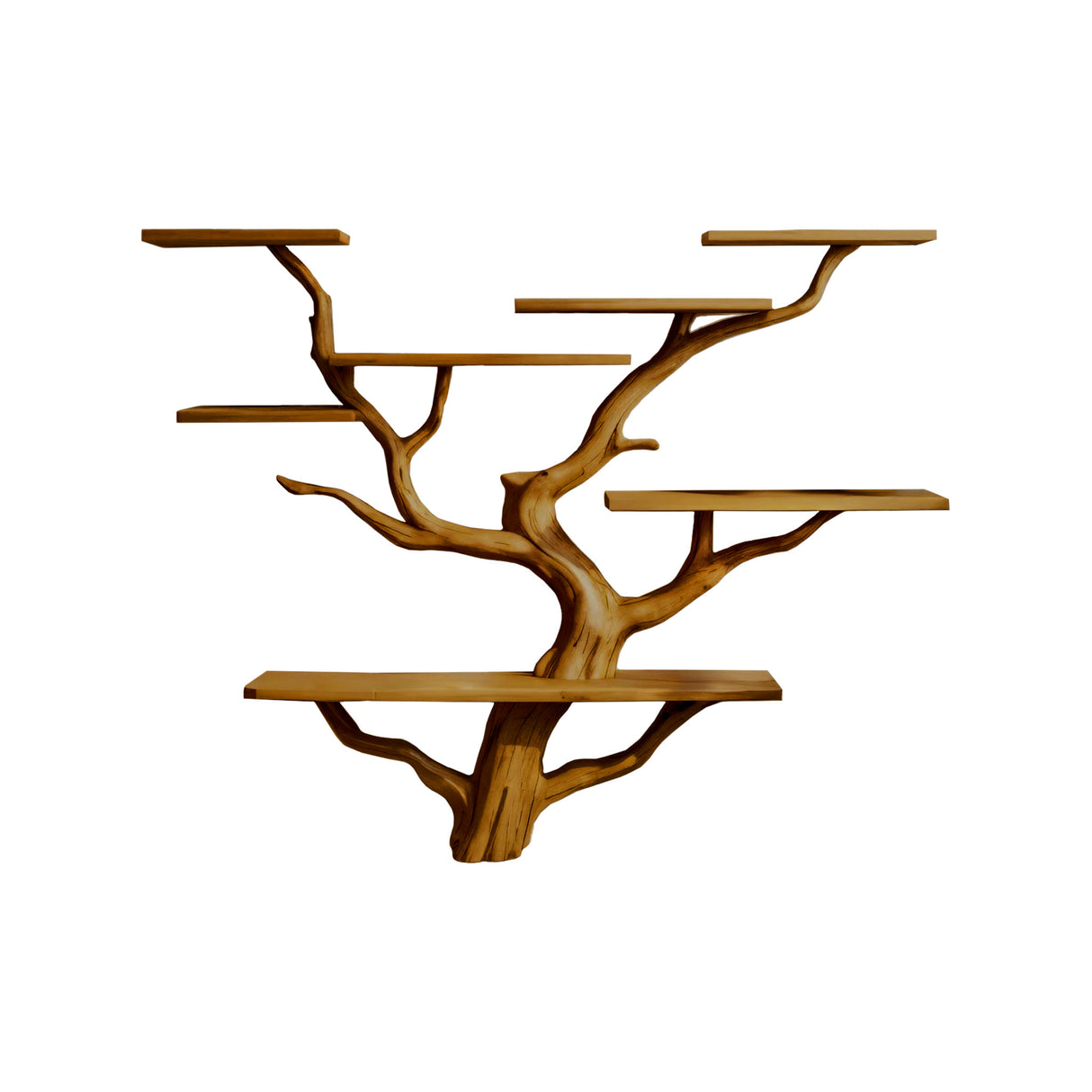 Arboris Flow-Branch Sculptural Tree Bookshelf Teak - Timberustic Tree Bookshelf