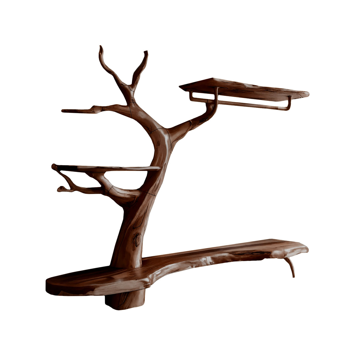 Arboris Haven Tree-Shaped Solid Wood Entryway Organizer Dark Walnut - Timberustic Entryway Organizer