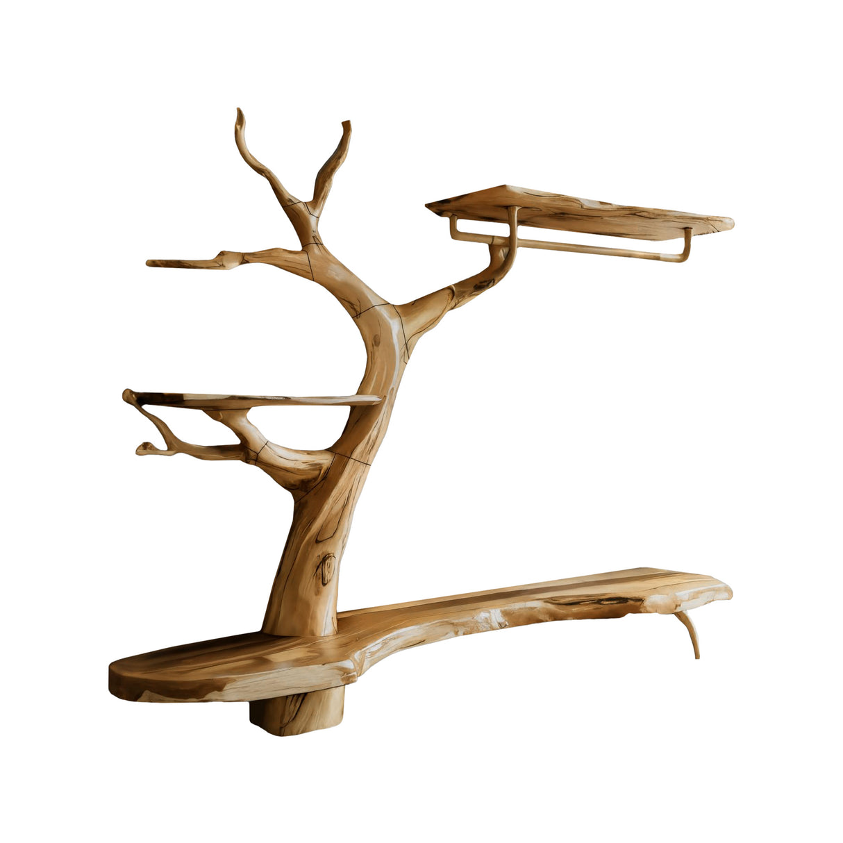 Arboris Haven Tree-Shaped Solid Wood Entryway Organizer Natural Oak - Timberustic Entryway Organizer