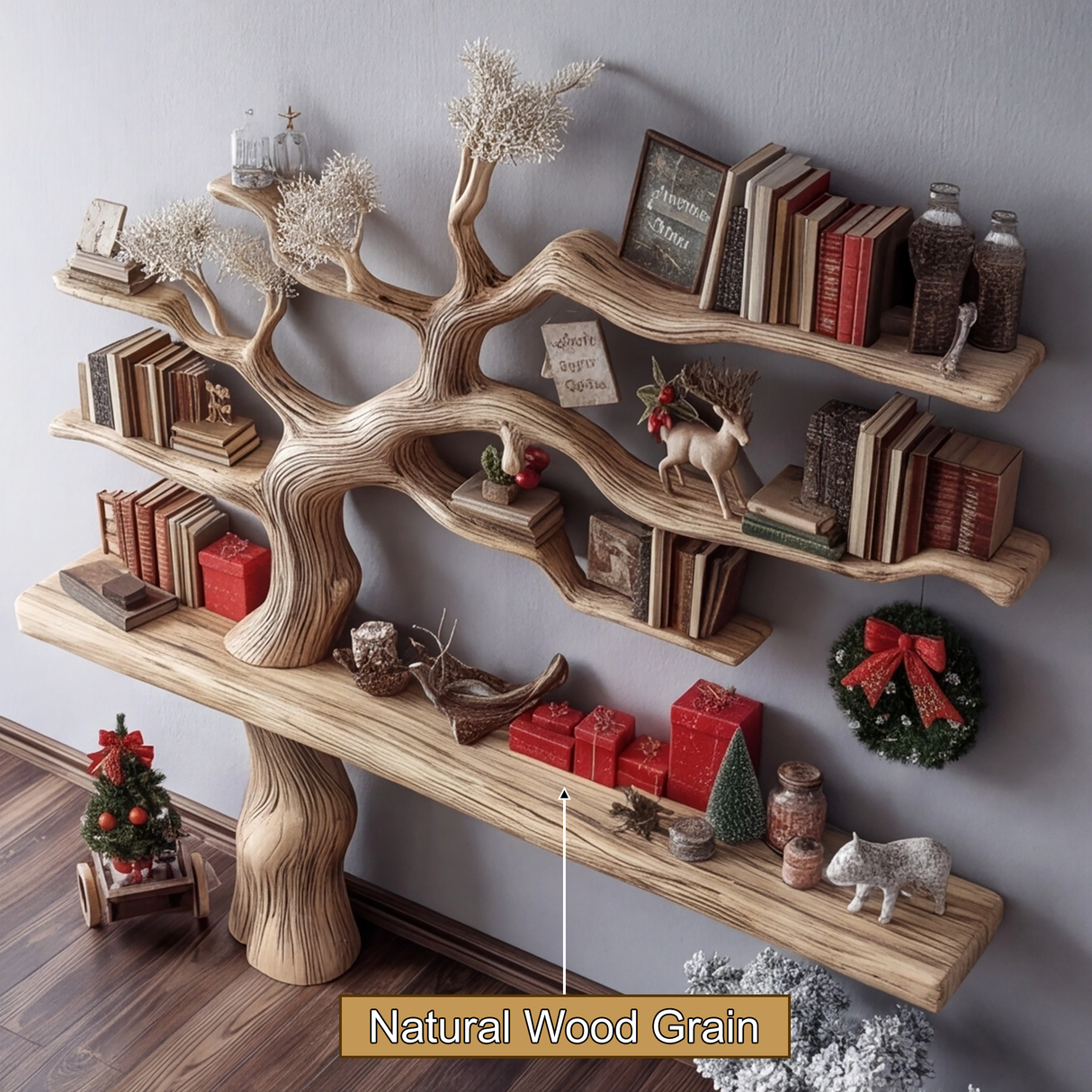 Arboris Lumen Wooden Tree Bookshelf - Timberustic Tree Bookshelf