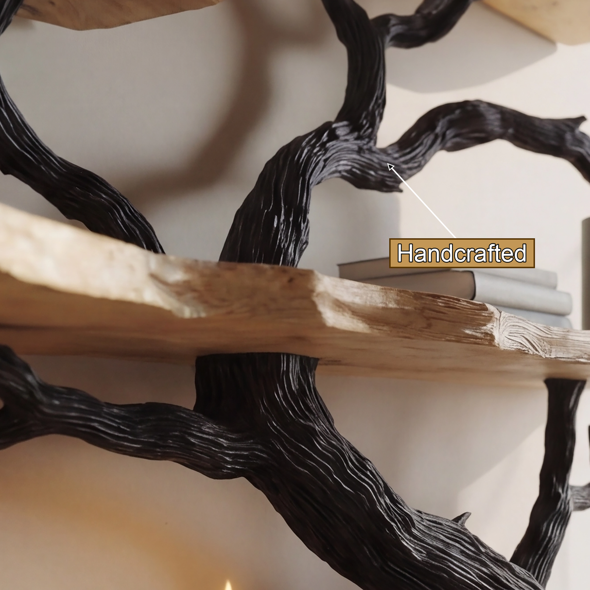 Arboris Noir Solid Wood Tree Bookshelf - Timberustic Tree Bookshelf