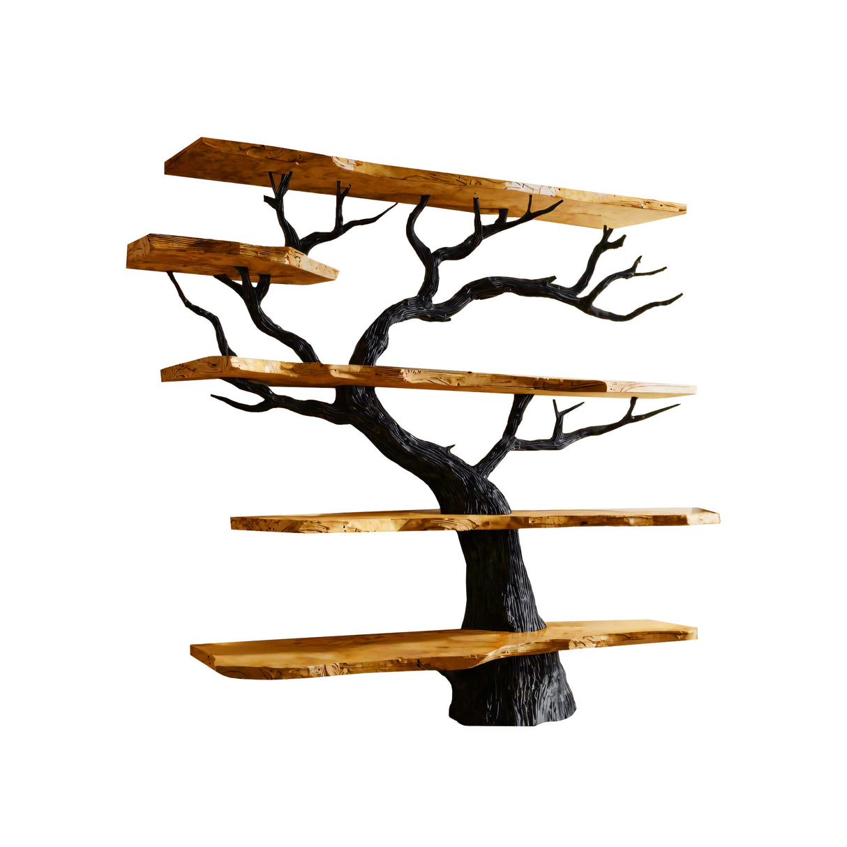 Arboris Noir Solid Wood Tree Bookshelf Teak - Timberustic Tree Bookshelf
