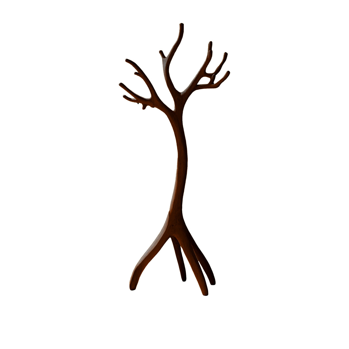 Arboris Sculpted Solid Wood Tree Coat Rack Dark Walnut - Timberustic Tree Coat Rack