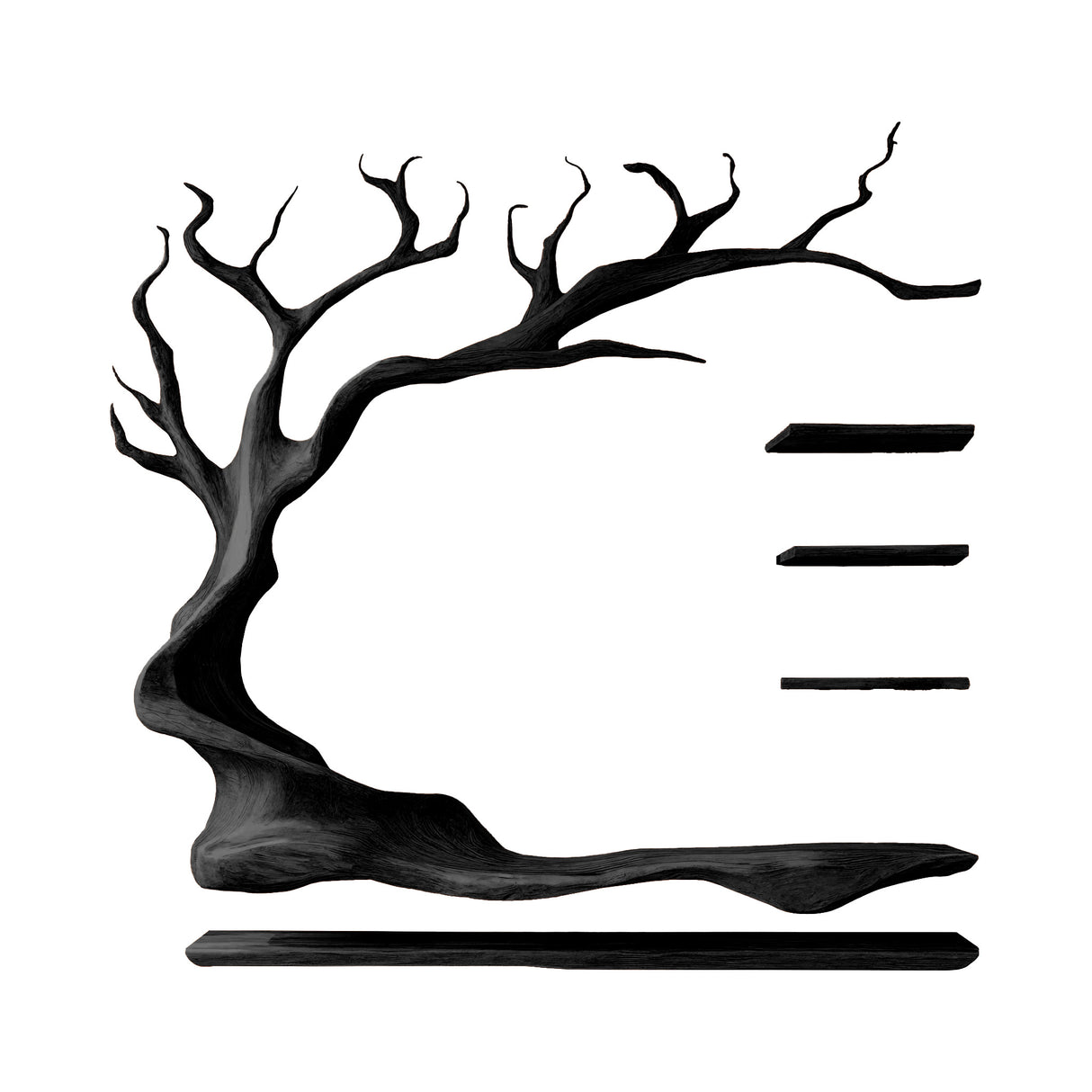 Arboris Tree Branch Live Edge Solid Wood TV Console Black - Timberustic TV Console with Tree Shelf