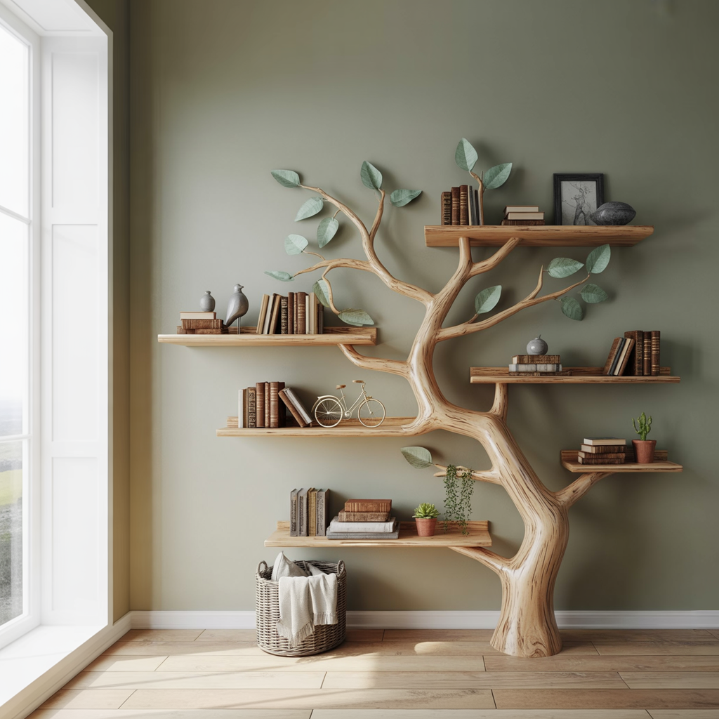 Arborleaf Sculpted Solid Wood Tree Bookshelf - Timberustic Tree Bookshelf