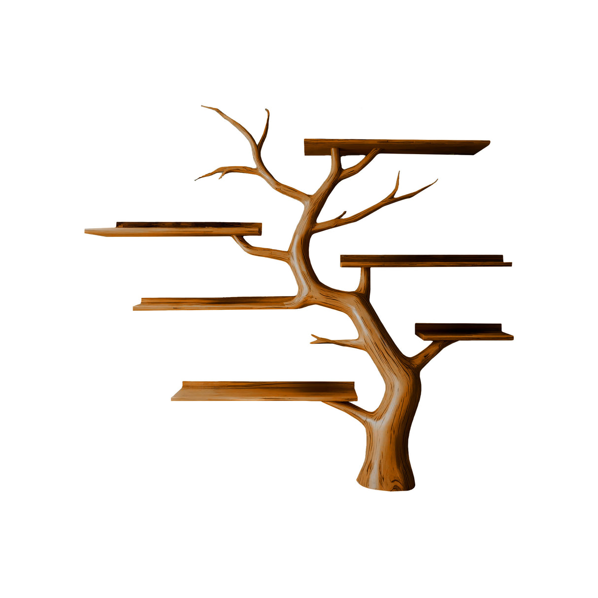 Arborleaf Sculpted Solid Wood Tree Bookshelf Brown - Timberustic Tree Bookshelf