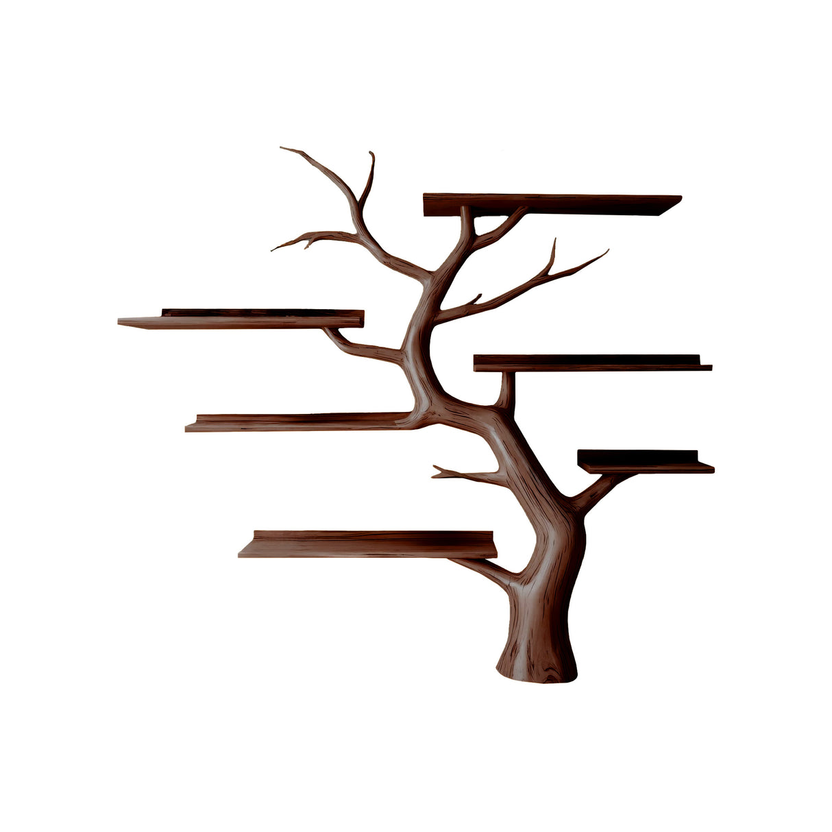 Arborleaf Sculpted Solid Wood Tree Bookshelf Dark Walnut - Timberustic Tree Bookshelf