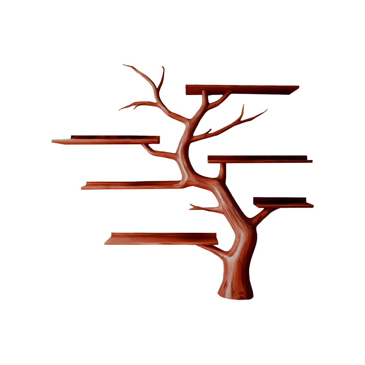 Arborleaf Sculpted Solid Wood Tree Bookshelf Mahogany - Timberustic Tree Bookshelf