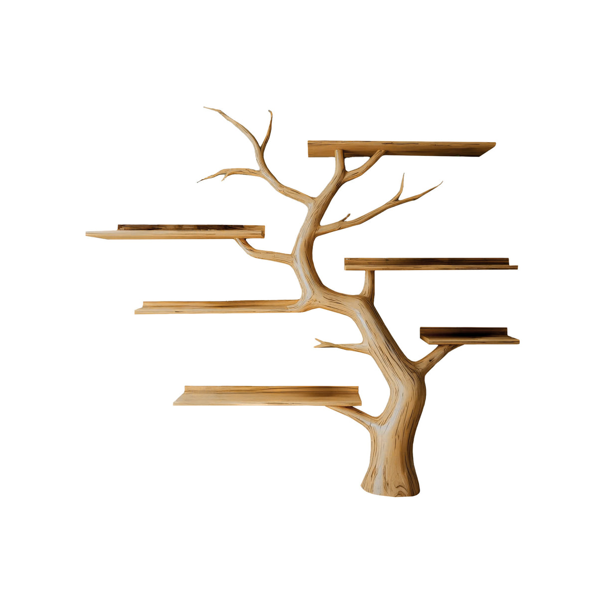 Arborleaf Sculpted Solid Wood Tree Bookshelf Natural Oak - Timberustic Tree Bookshelf