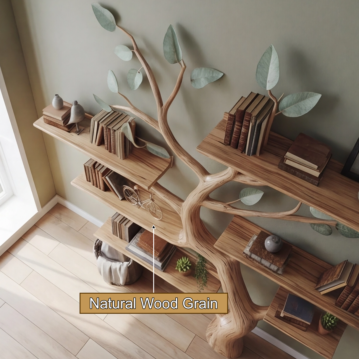 Arborleaf Sculpted Solid Wood Tree Bookshelf - Timberustic Tree Bookshelf