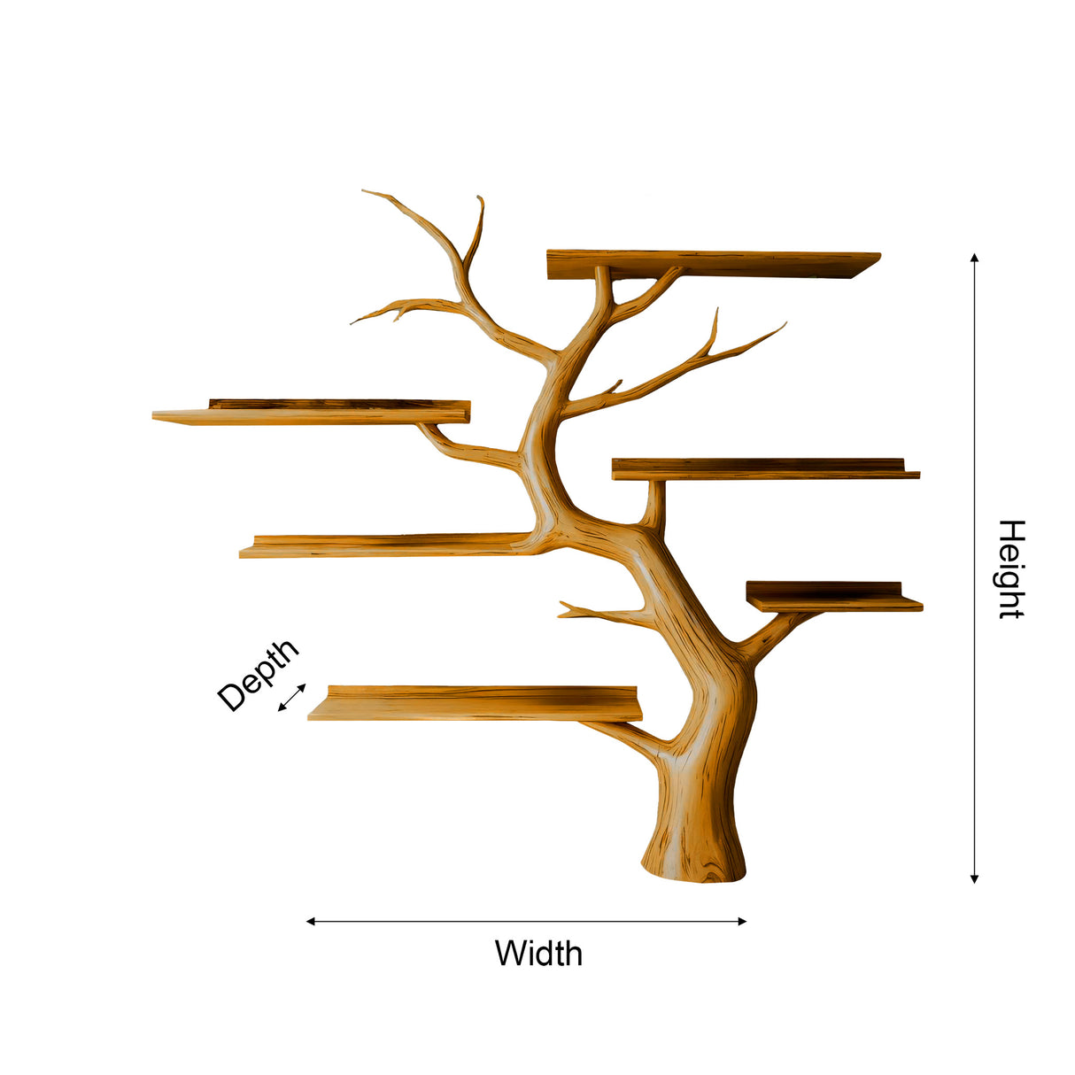 Arborleaf Sculpted Solid Wood Tree Bookshelf - Timberustic Tree Bookshelf