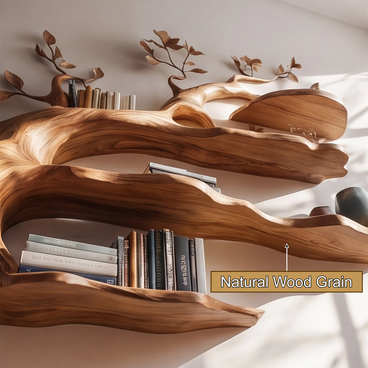 Arborlyn Handcrafted Tree-Inspired Wooden Bookshelf - Timberustic Tree Bookshelf