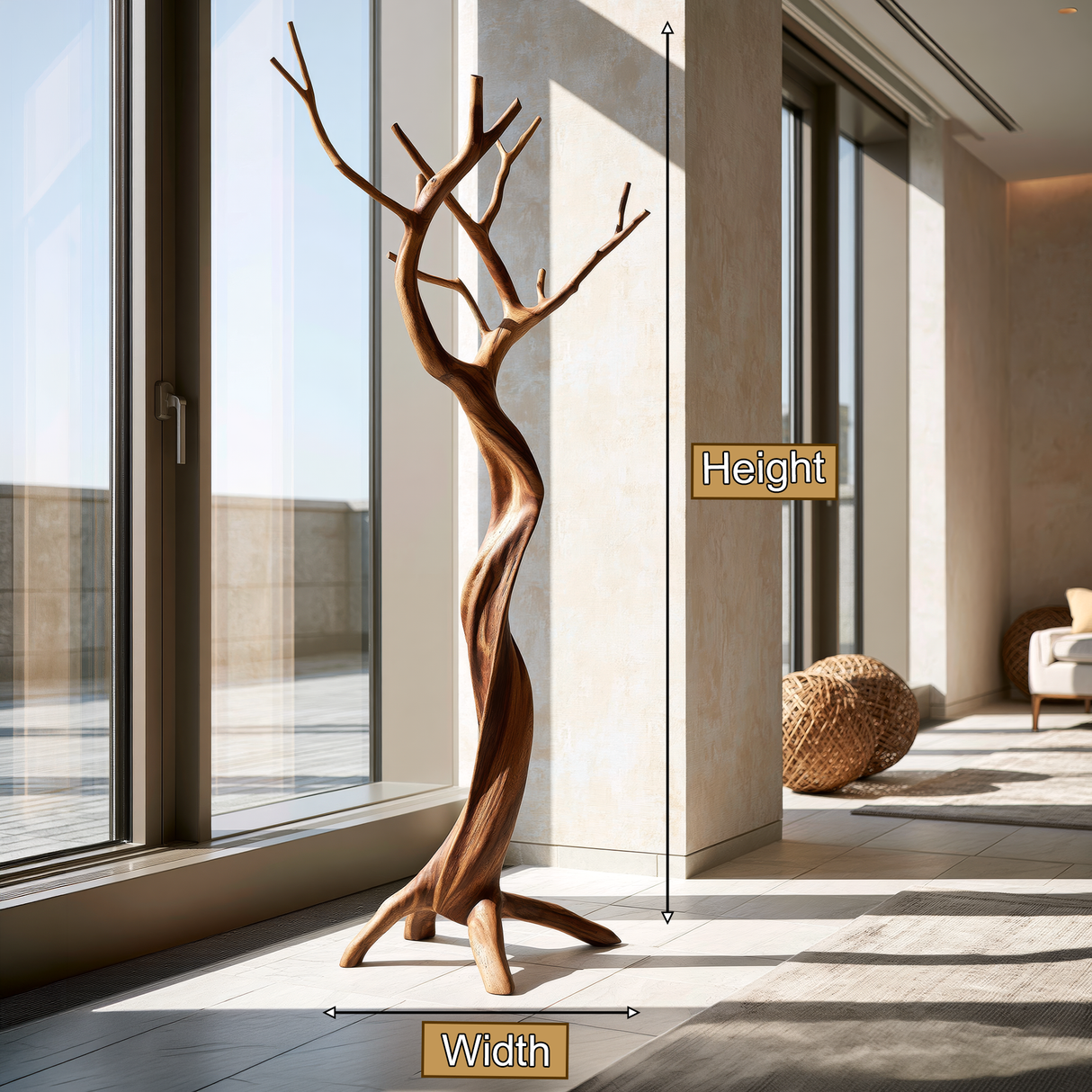Arborwyn Sculpted Solid Wood Tree Coat Rack - Timberustic Tree Coat Rack