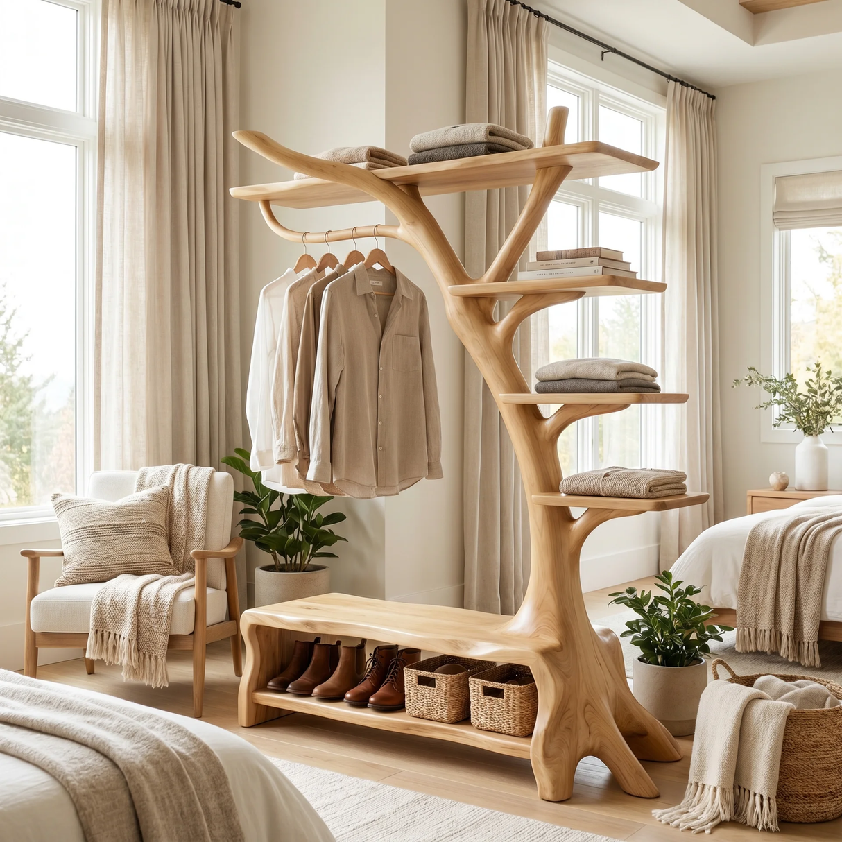 Arbrelis Handcrafted Solid Wood Entryway Organizer