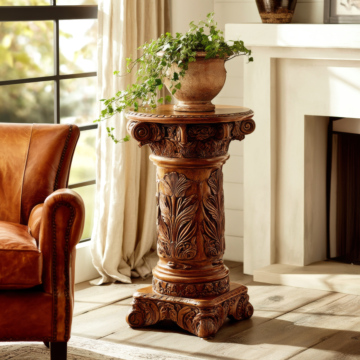 Ardellion Solid Wood Pedestal Stand - Timberustic Pedestal Stand