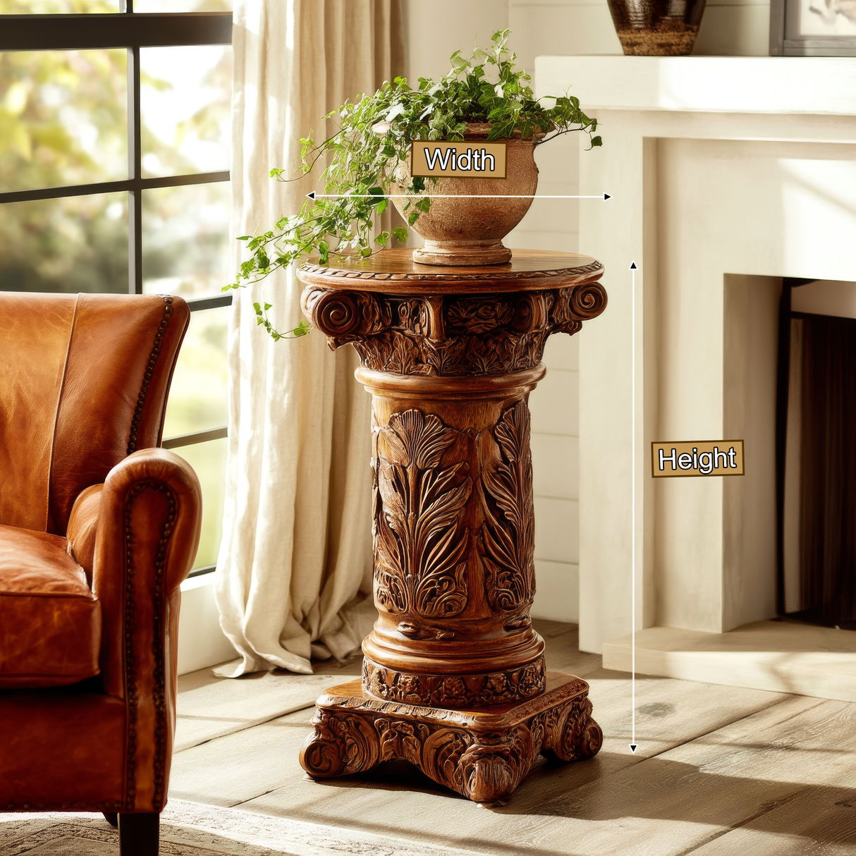 Ardellion Solid Wood Pedestal Stand - Timberustic Pedestal Stand