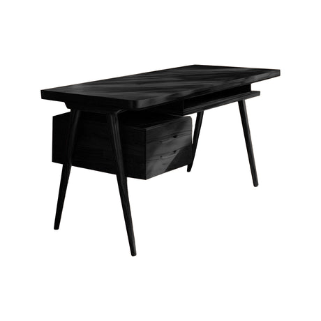 Arden Mid-Century Handcrafted Solid Wood Desk with Drawers