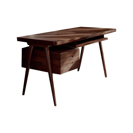 Arden Mid-Century Handcrafted Solid Wood Desk with Drawers