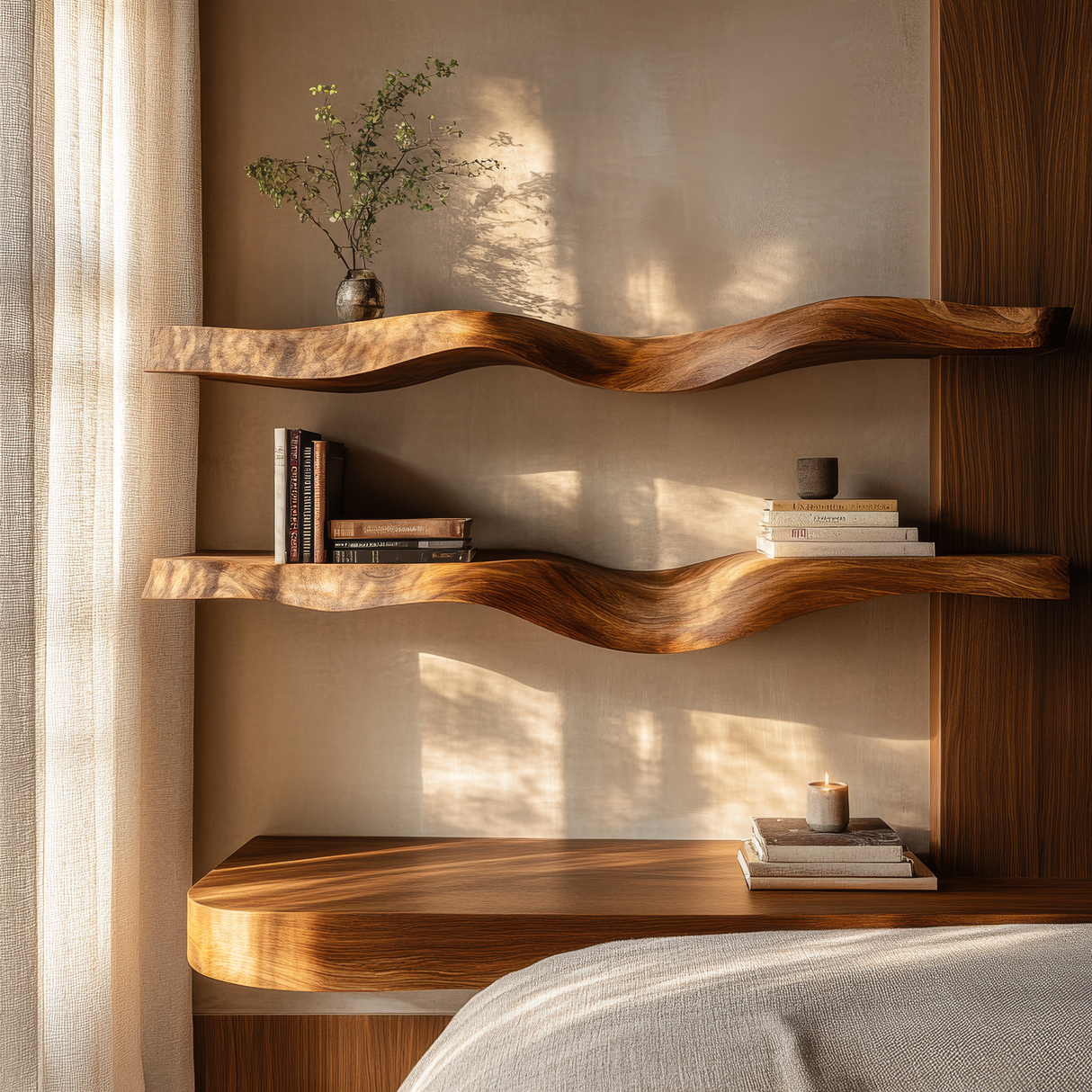 Ardessa Sculpted Solid Wood Floating Shelf SPA359392 - Timberustic Floating Shelf