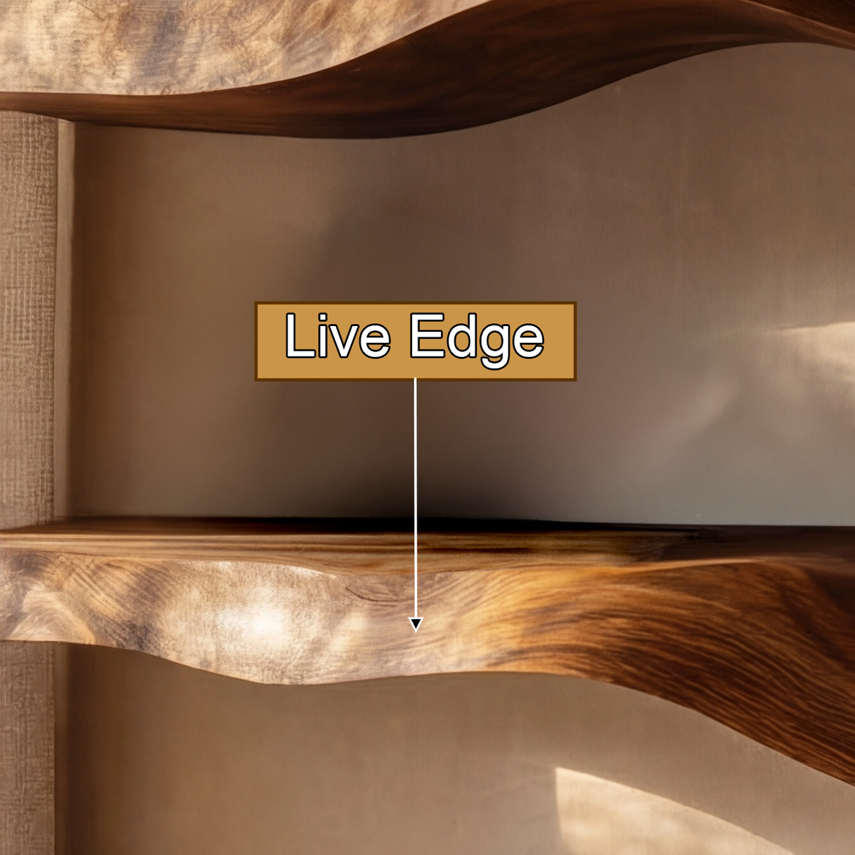 Ardessa Sculpted Solid Wood Floating Shelf SPA359392 - Timberustic Floating Shelf