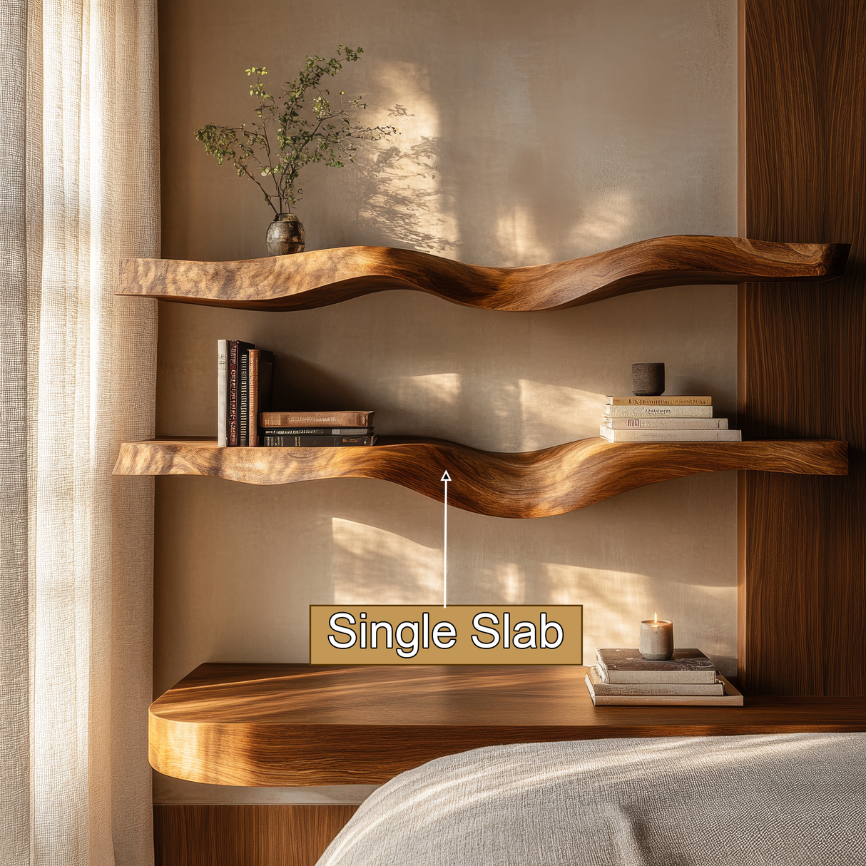 Ardessa Sculpted Solid Wood Floating Shelf SPA359392 - Timberustic Floating Shelf