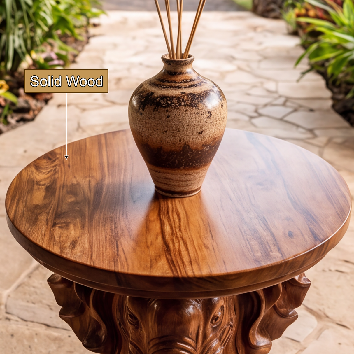 Arkenwald Handcrafted Elephant Pedestal Stand - Timberustic Pedestal Stand
