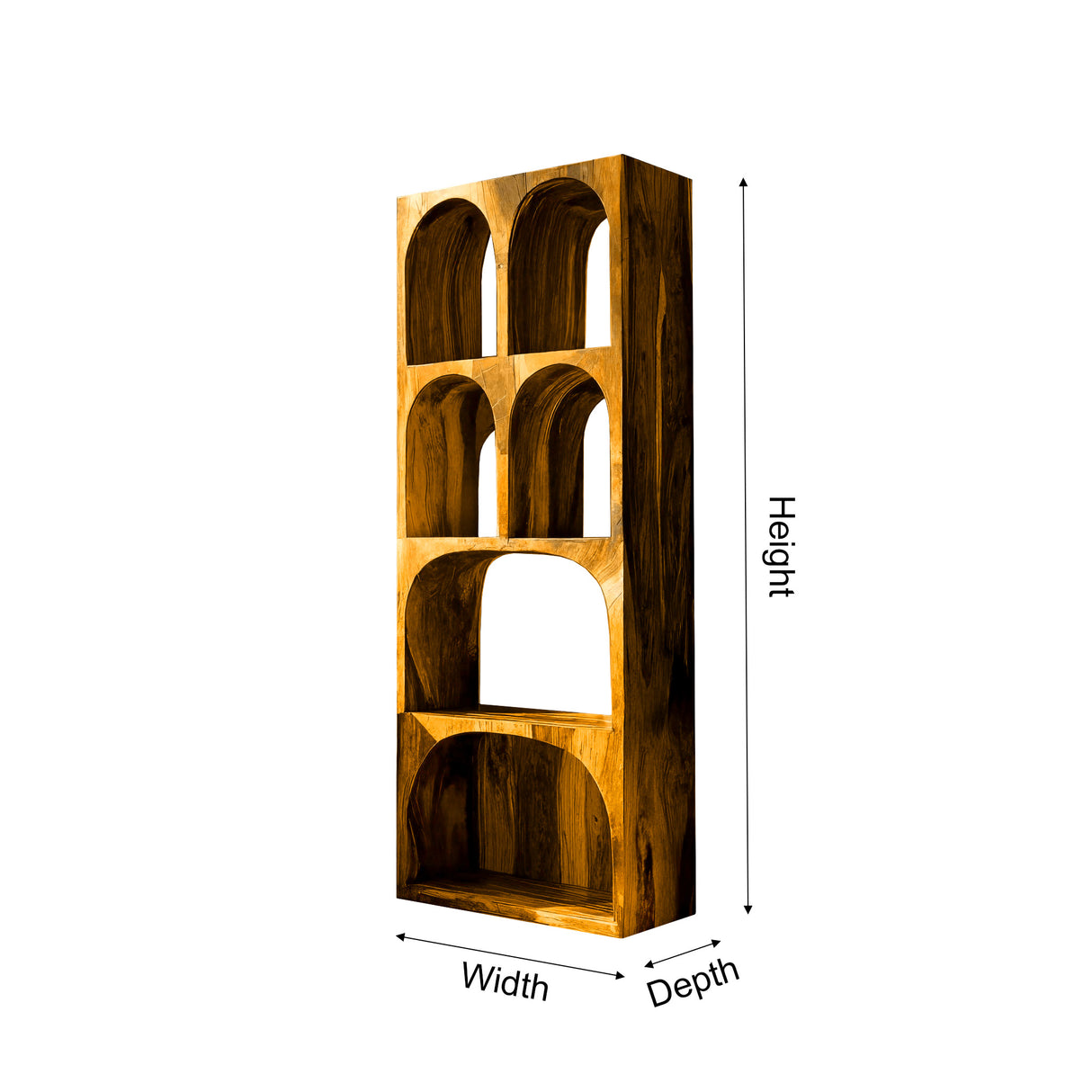 Arvela Sculpted Solid Wood Decorative Bookshelf - Timberustic Decorative Bookshelf