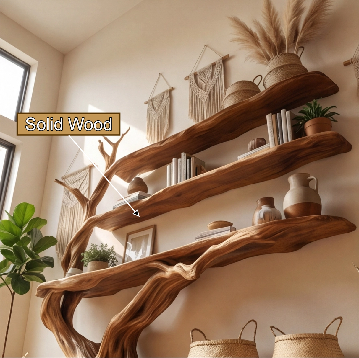 Arvella Sculpted Solid Wood Console Table with Shelves - Timberustic Console Table with Shelves