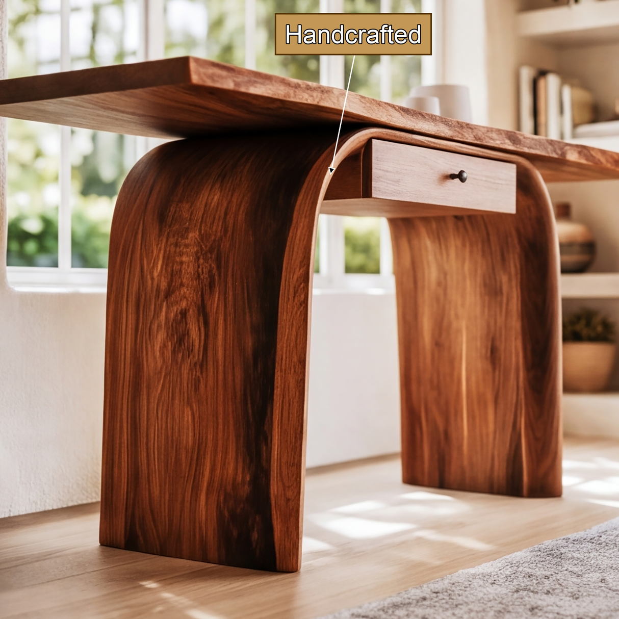 Arvello Handcrafted Solid Wood Desk with Drawers - Timberustic Desk With Drawers