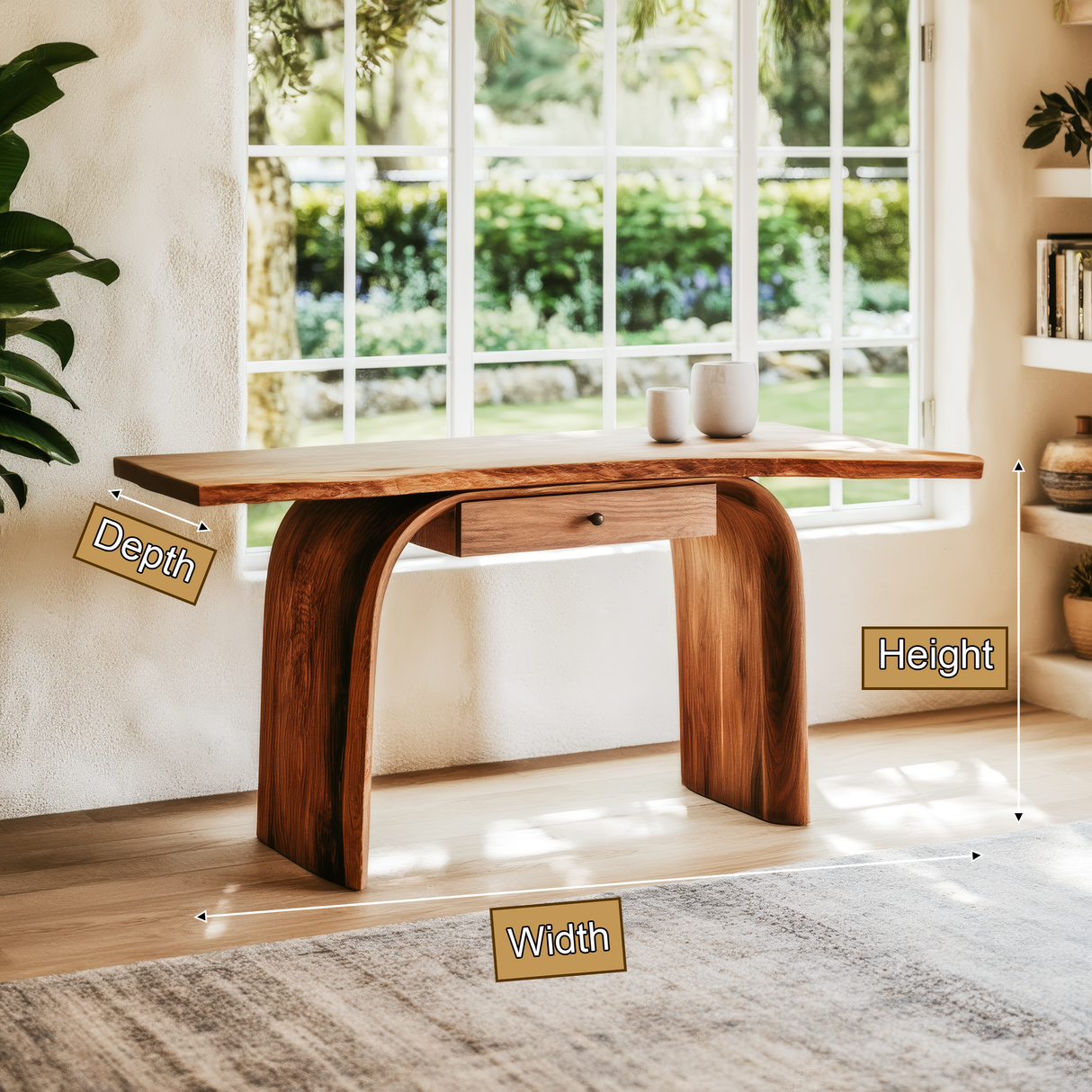 Arvello Handcrafted Solid Wood Desk with Drawers - Timberustic Desk With Drawers