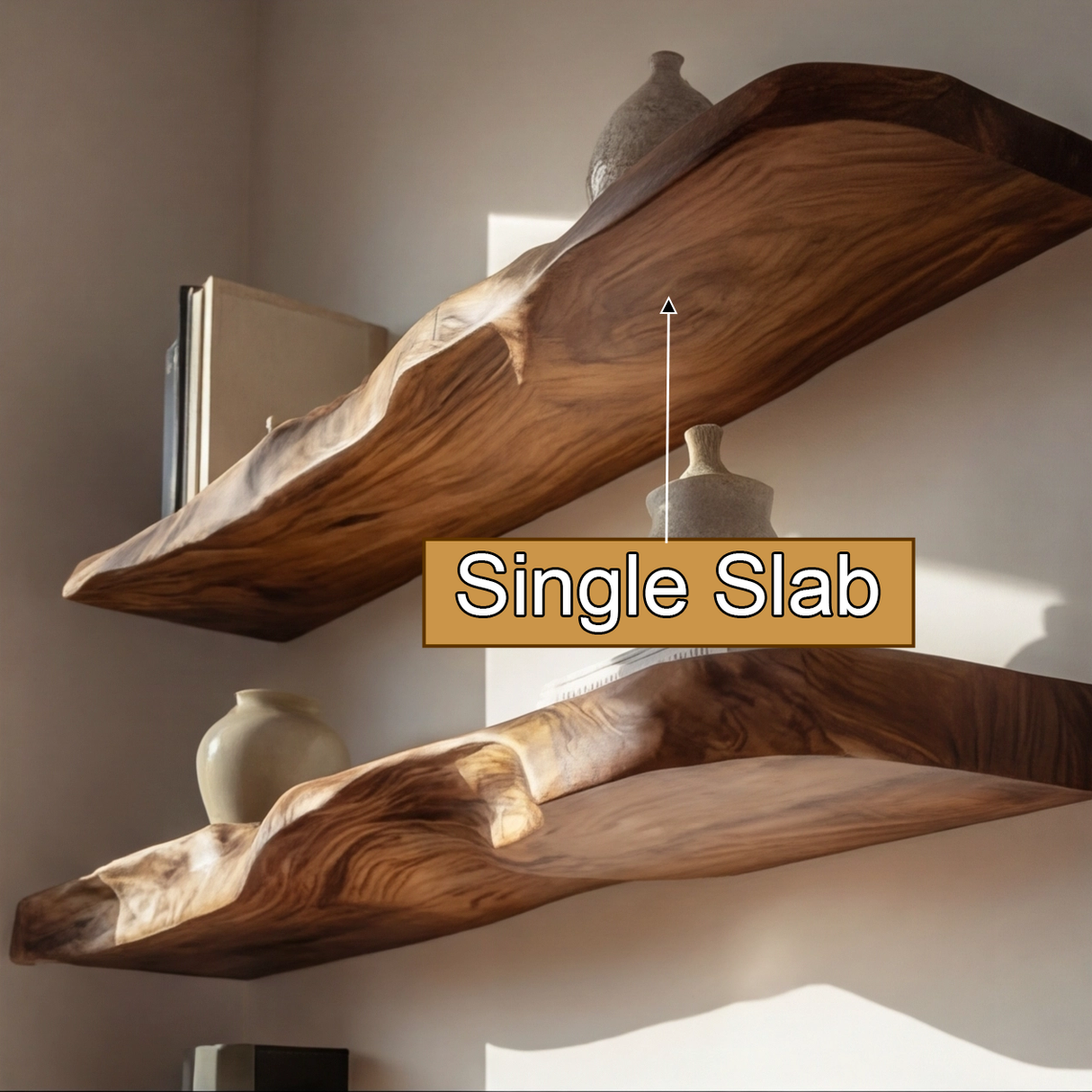 Arvessa Live Edge Solid Wood Floating Shelf SPA369495 - Timberustic Floating Shelf