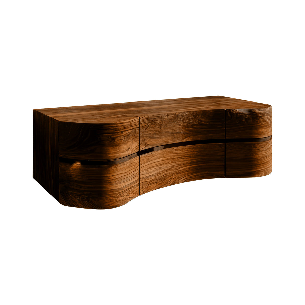 Arvessa Sculpted Solid Wood Floating Bathroom Vanity with Drawers Brown - Timberustic Floating Bathroom Vanity With Drawers