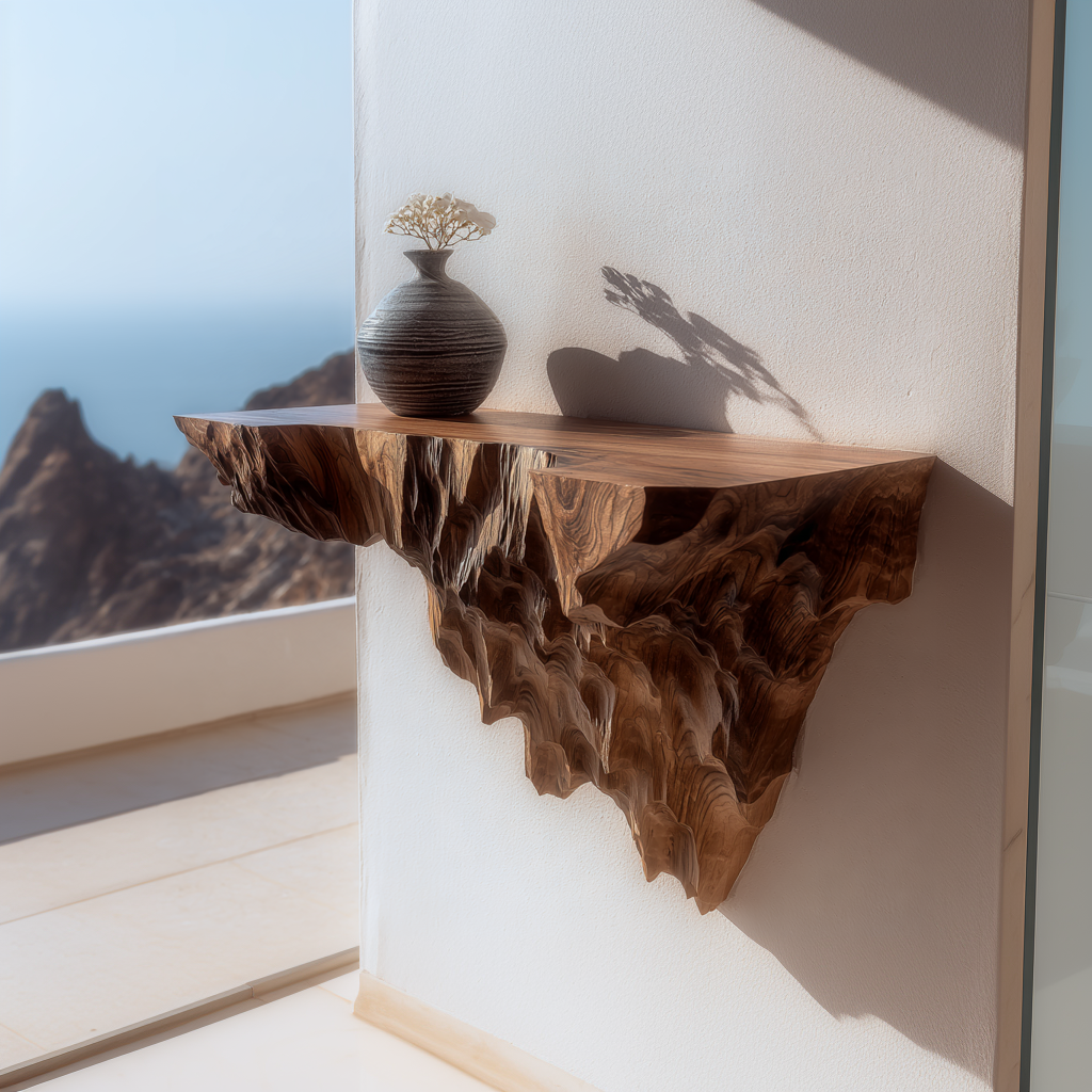 Arvethon Live Edge Solid Wood Mountain Floating Shelf SPA457632 - Timberustic Floating Shelf