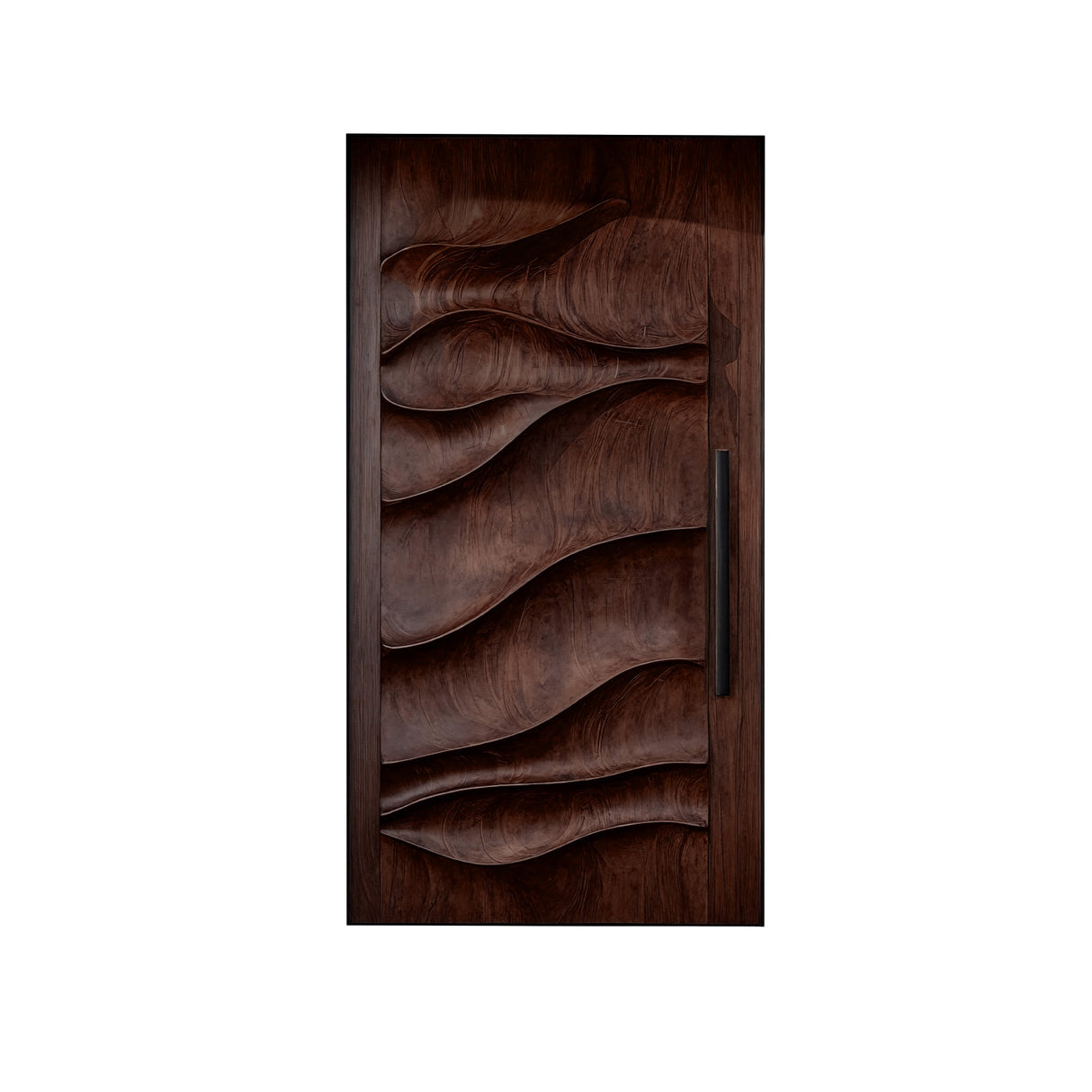 Arvexa Sculpted Solid Wood Rectangular Single Door Dark Walnut - Timberustic Door
