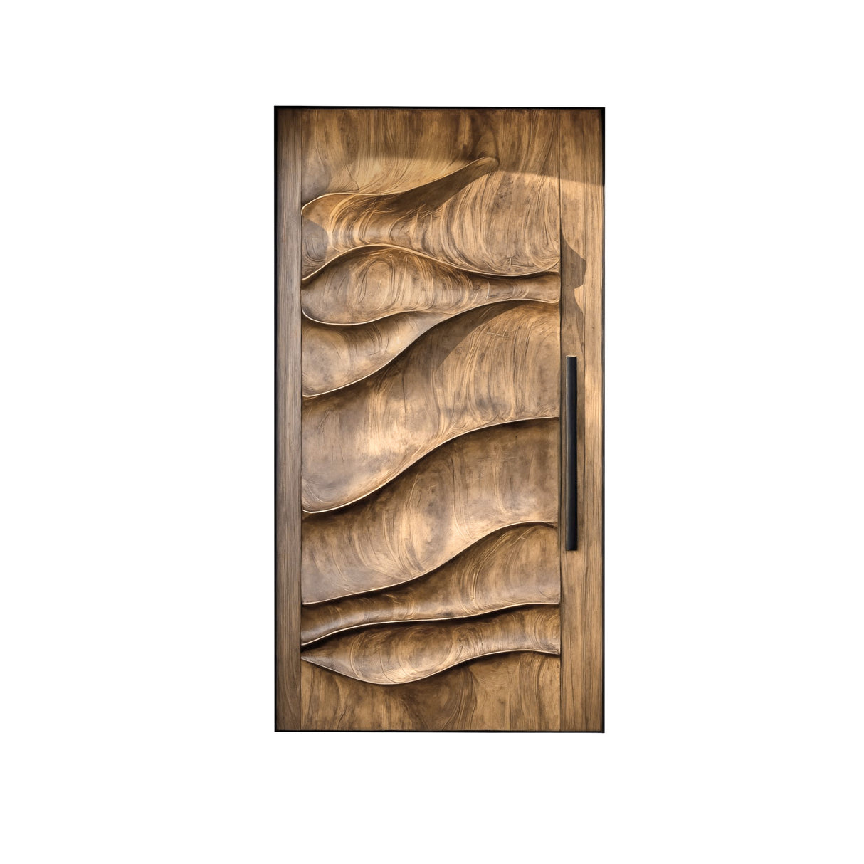 Arvexa Sculpted Solid Wood Rectangular Single Door Natural Oak - Timberustic Door
