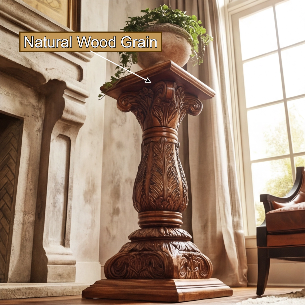 Arvion Handcrafted Solid Wood Pedestal Stand - Timberustic Pedestal Stand