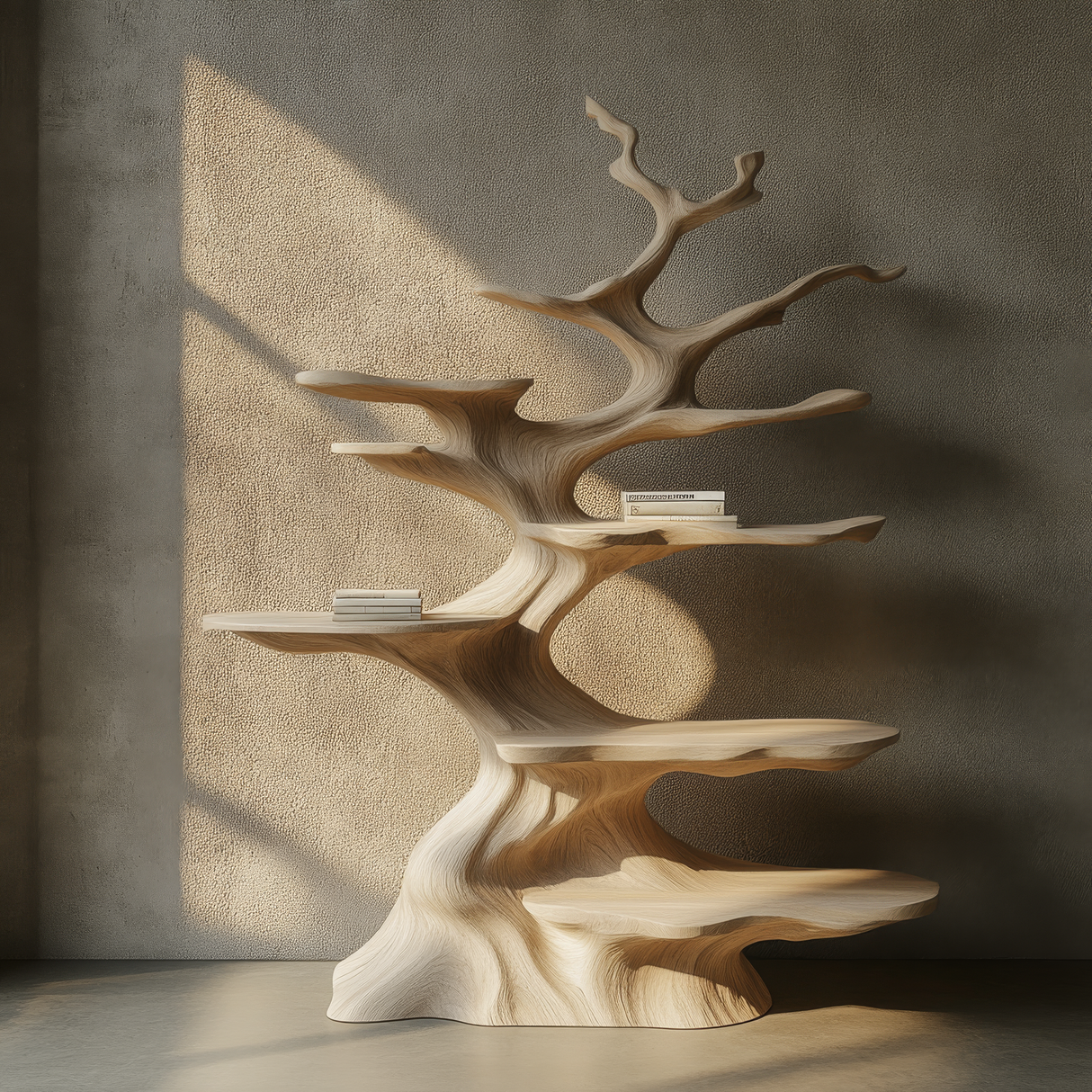 Ashenvale Handcrafted Solid Wood Tree Bookshelf