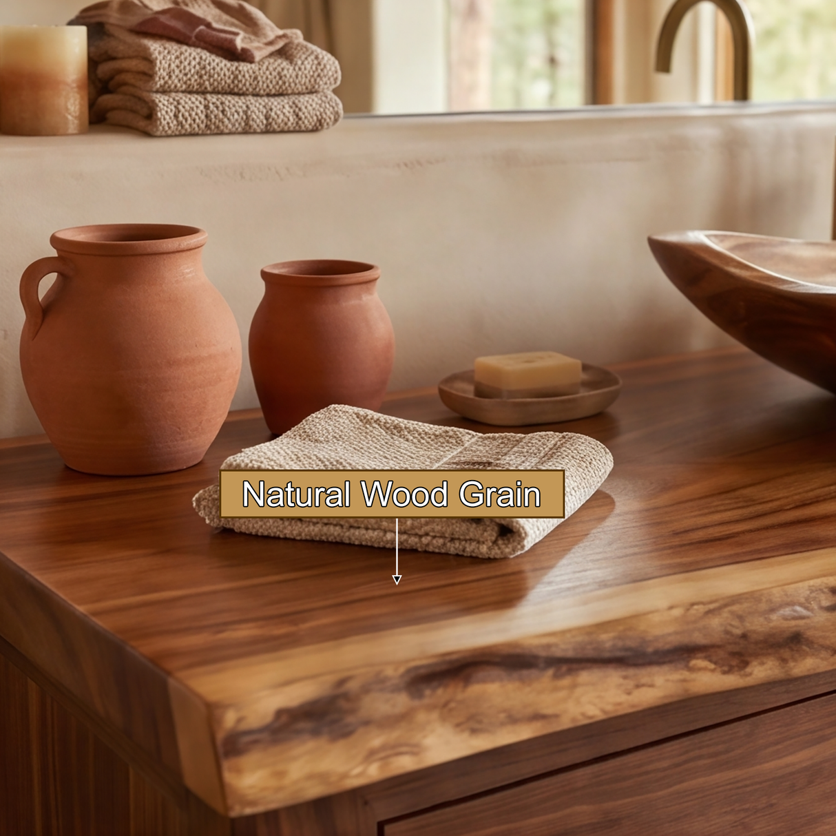 Ashgrove Live Edge Solid Wood Freestanding Bathroom Vanity with Drawers
