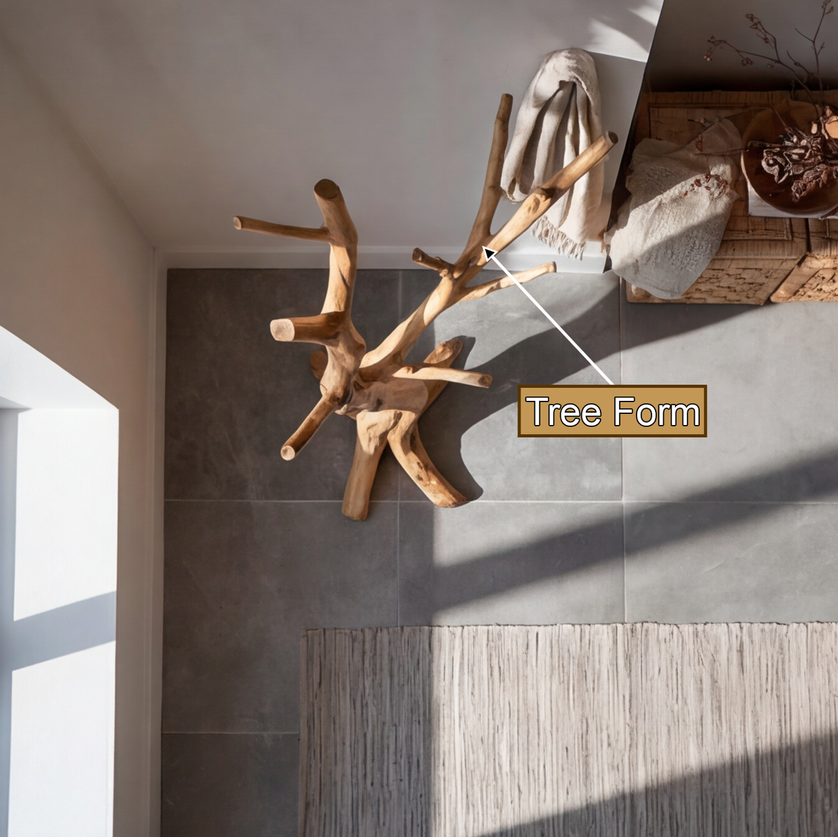 Ashgrove Sculpted Solid Wood Tree Coat Rack - Timberustic Tree Coat Rack