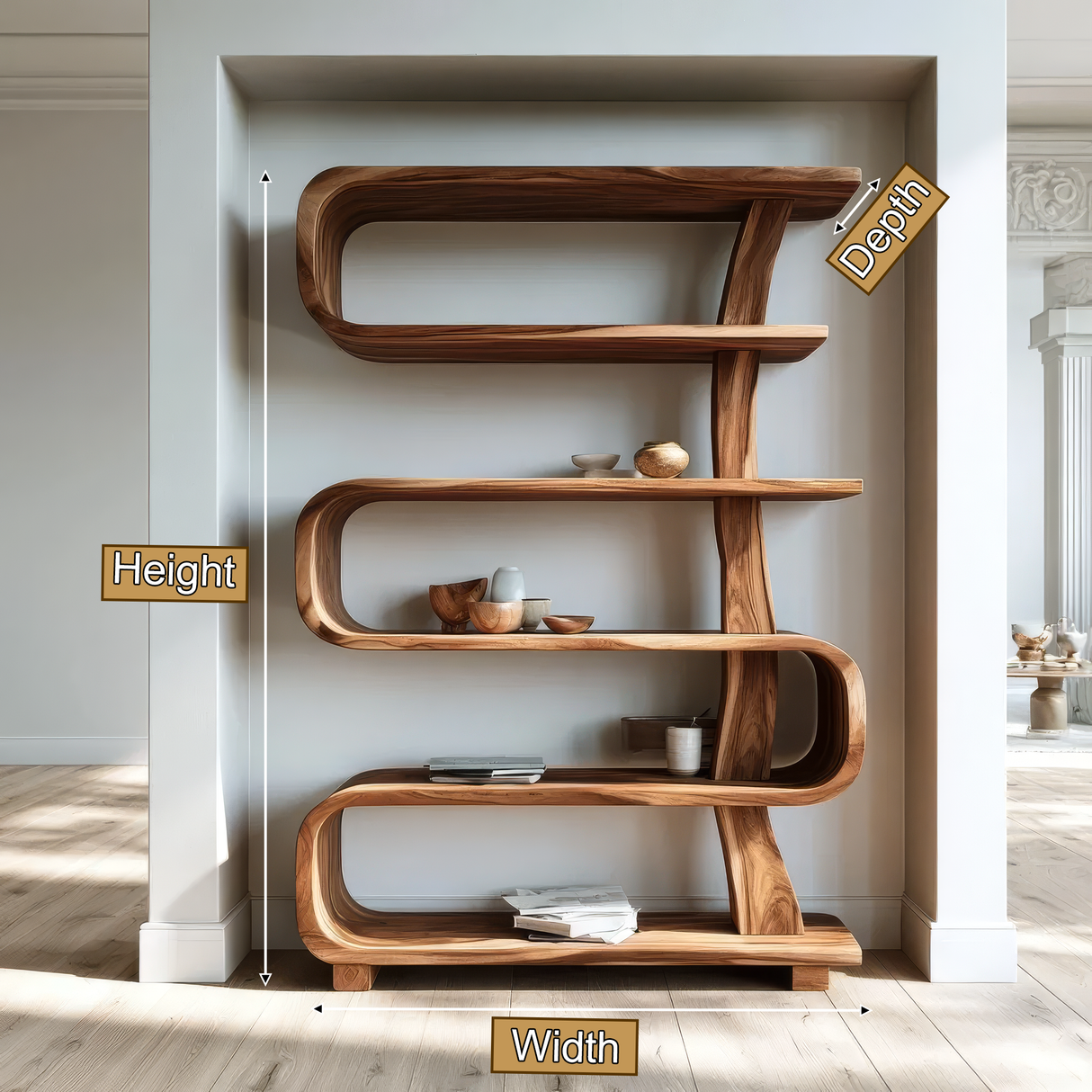 Asteron Handcrafted Solid Wood Bookshelf - Timberustic Bookshelf