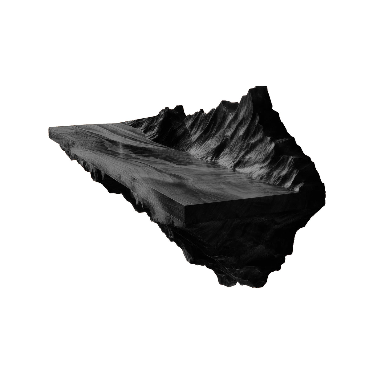 Atlas Crest Solid Wood Mountain Floating Shelf Black - Timberustic Floating Shelf