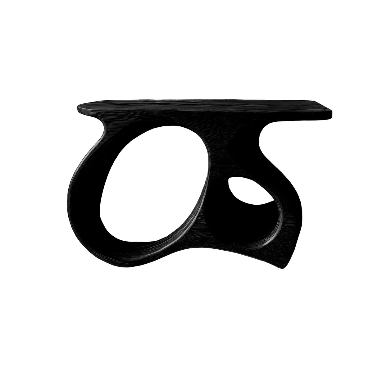 Auraline Organic Sculpted Record Player Stand With Storage Black - Timberustic Record Player Stand With Storage