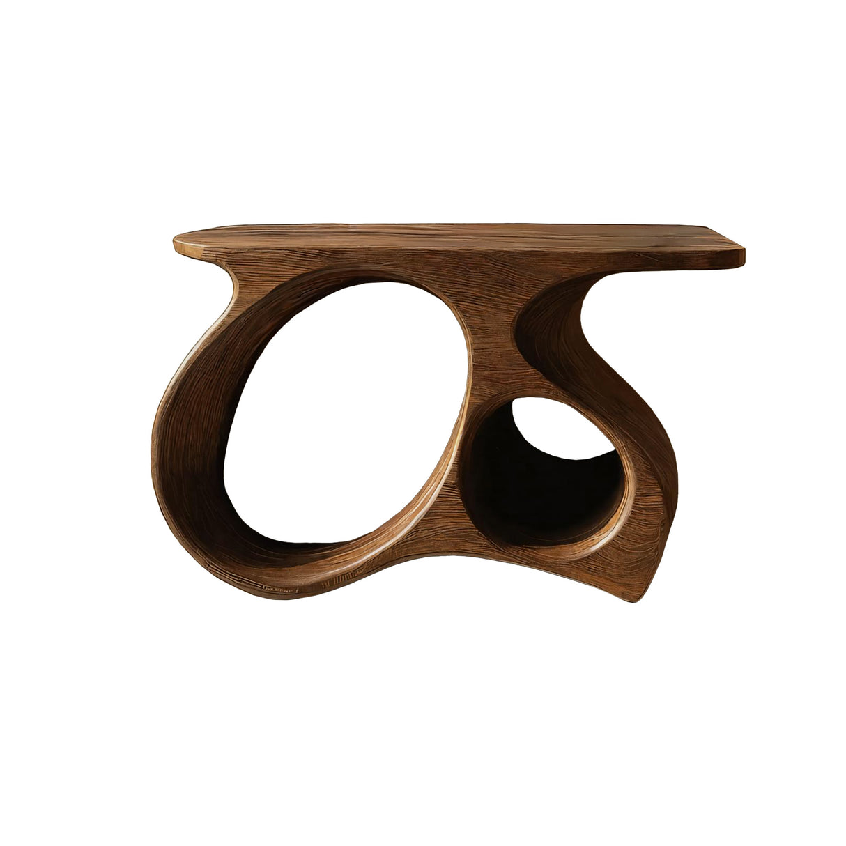 Auraline Organic Sculpted Record Player Stand With Storage Brown - Timberustic Record Player Stand With Storage