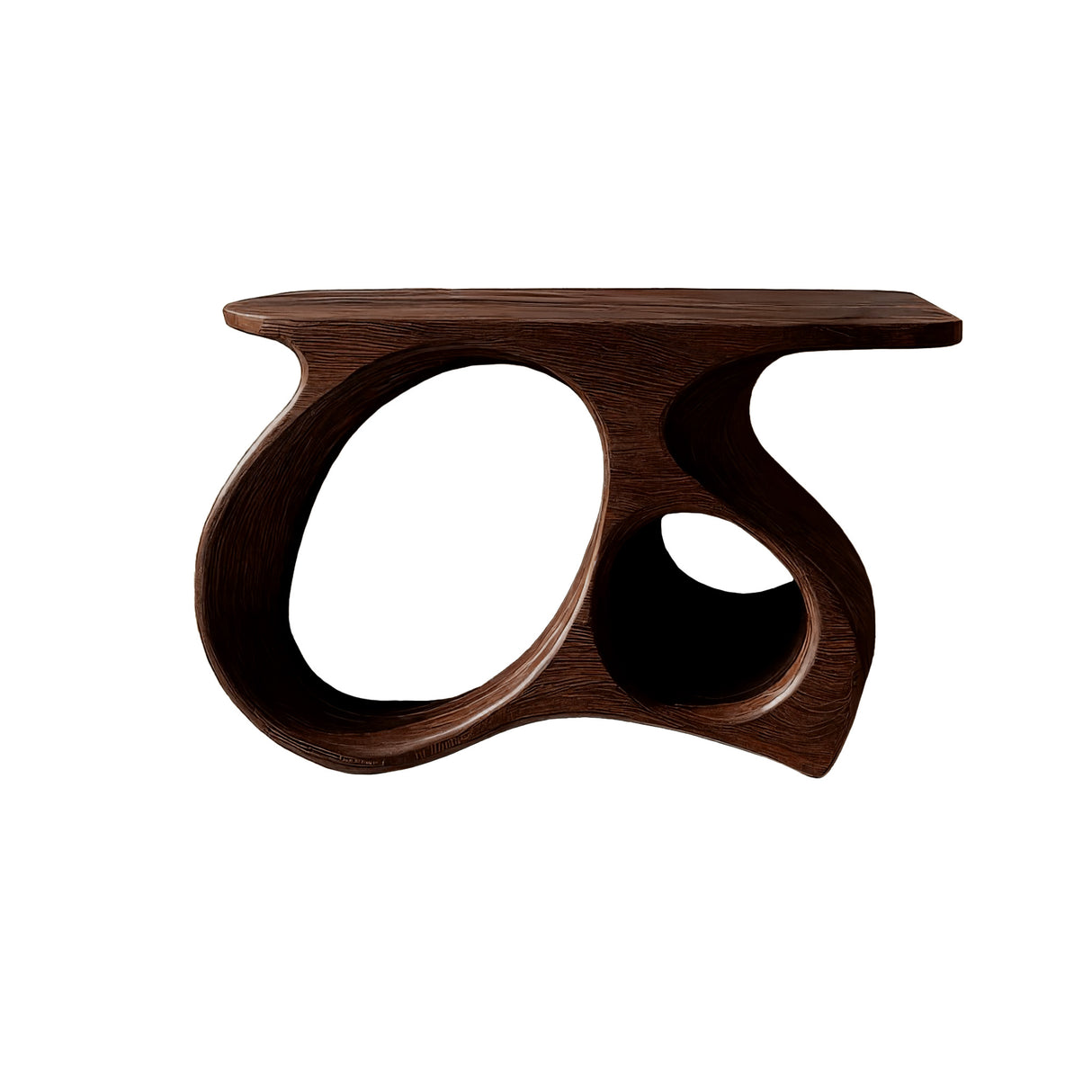 Auraline Organic Sculpted Record Player Stand With Storage Dark Walnut - Timberustic Record Player Stand With Storage