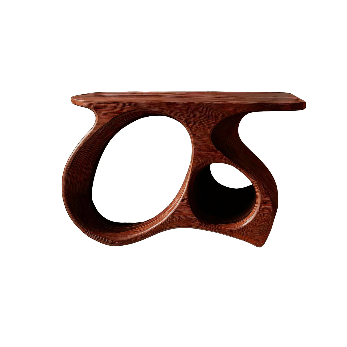 Auraline Organic Sculpted Record Player Stand With Storage Mahogany - Timberustic Record Player Stand With Storage
