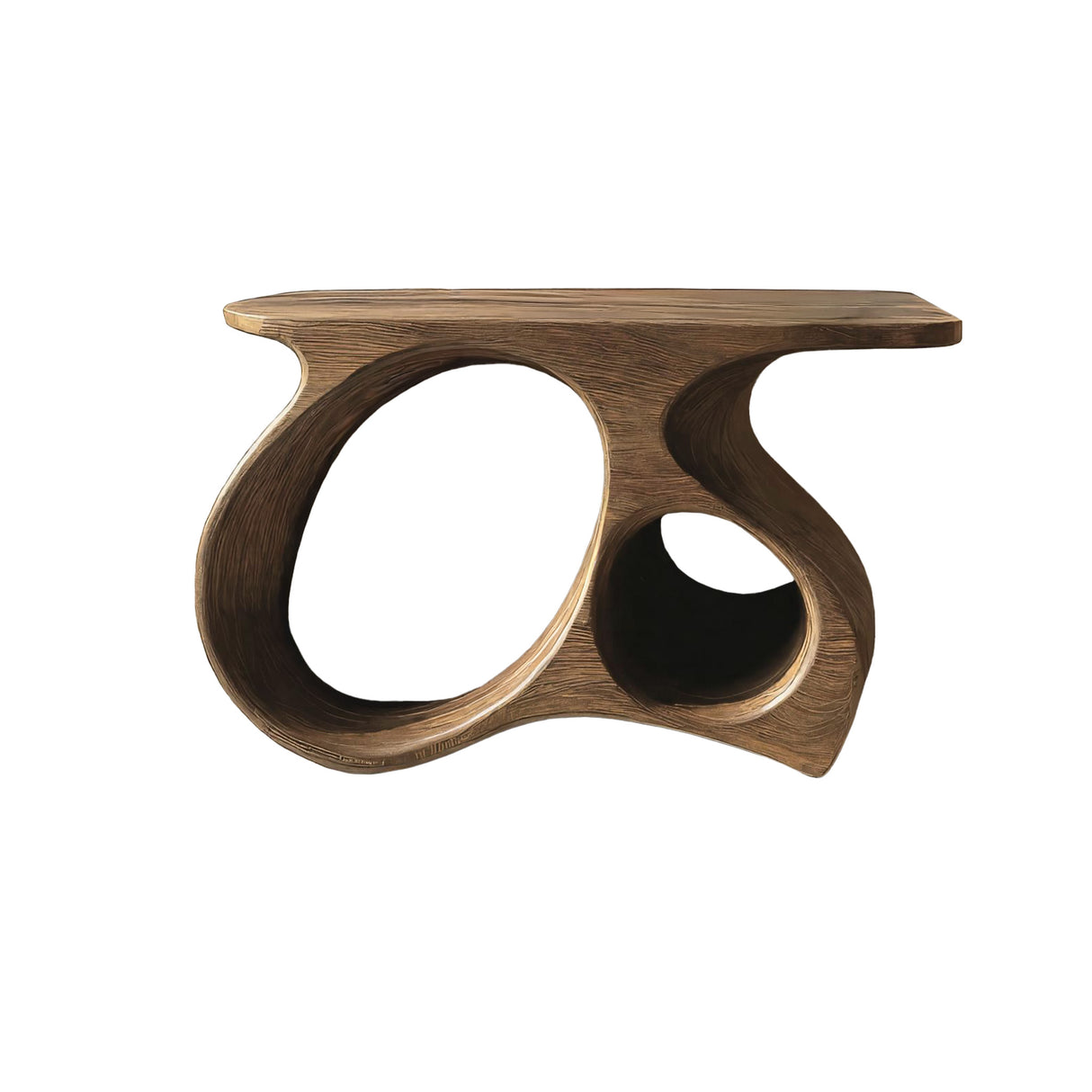 Auraline Organic Sculpted Record Player Stand With Storage Natural Oak - Timberustic Record Player Stand With Storage